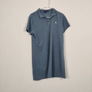 Polo Ralph Lauren Women's The Mesh Mini Dress in Blue Size Large 100% Cotton